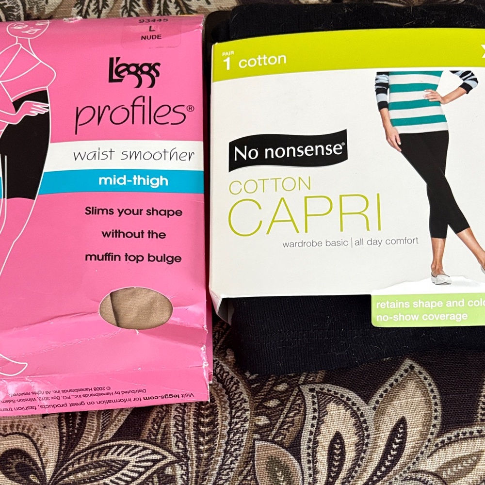 No Nonsense Cotton Capri Leggings and Leggs waist smoother